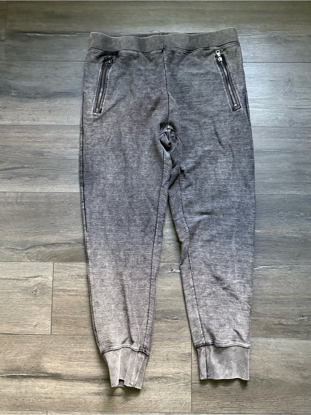 Gap Womens Zipper Jogger Pants Washed Gray Activewear Sweat Pants Size Large